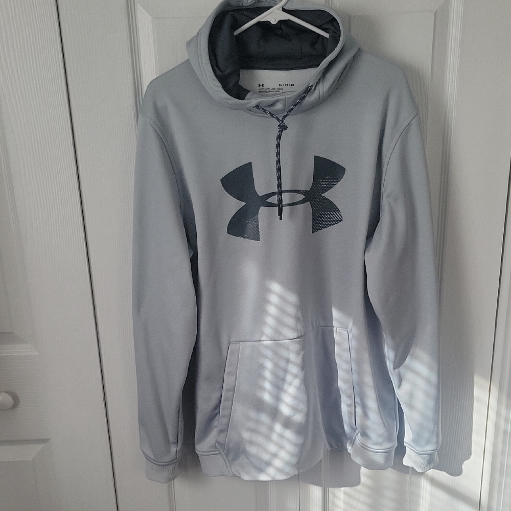 Under Armour Light Gray Hoodie with Black Logo